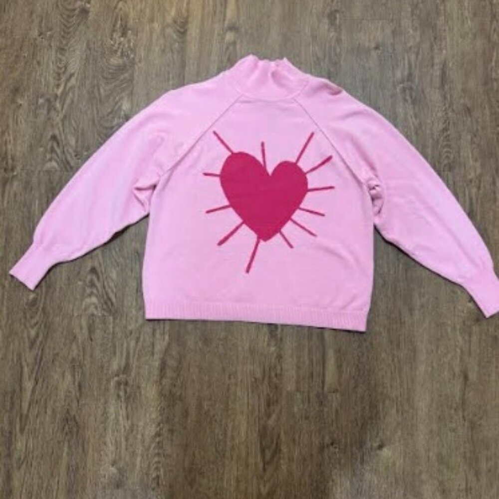Kerri Rosenthal Pink Heart Sweater NWT